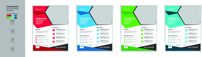 Corporate Business flyer template vector design, Print Ready Marketing Flyer design, A4 Flyer Design,  Minimal Vector Templates, marketing, business proposal, promotion, advertise, publication, cover 