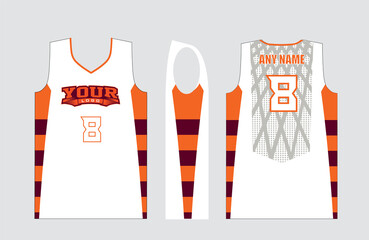 Basketball gear template mockup perfect fit for all sports. The designs that go on casual wear, shirts, fashions apparels, and all kind of sports gear 
