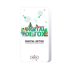 mix race people spending time without devices digital detox healthy lifestyle concept