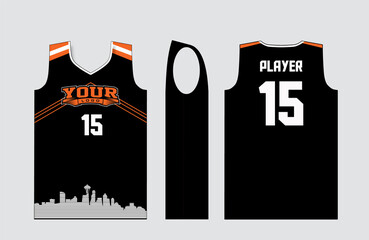 Basketball gear template mockup perfect fit for all sports. The designs that go on casual wear, shirts, fashions apparels, and all kind of sports gear 