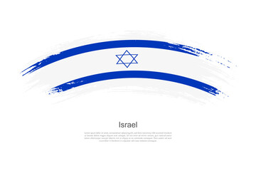 Curve style brush painted grunge flag of Israel country in artistic style