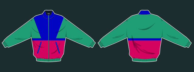 retro vintage windbreaker hoodie jacket template © Ronillo