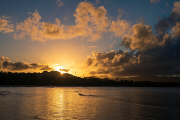 Fototapeta premium Sunset in Las Galeras village in Samana province of Dominican Republic