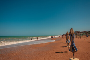 The beautiful sea of Numana in Conero after a big storm, Ancona province, Marche region.