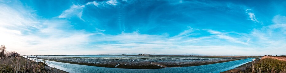 Sanctuary of Barbana in the lagoon of Grado, Italy