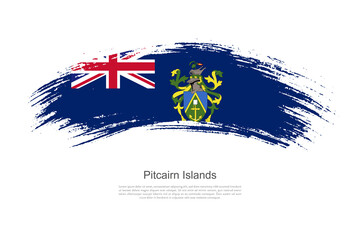 Obraz na płótnie Canvas Curve style brush painted grunge flag of Pitcairn Islands country in artistic style