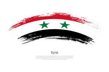 Curve style brush painted grunge flag of Syria country in artistic style