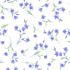 Beautiful Japanese lily seamless illustration pattern,