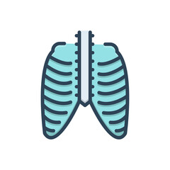 Color illustration icon for bone
