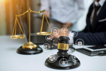 justice and law concept.Male judge Consultation and legal concepts, lawyers