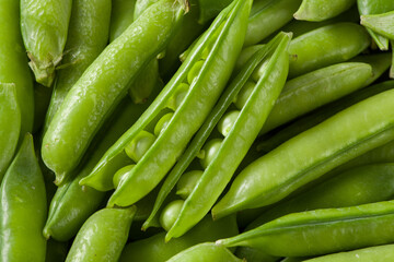 fresh green peas background texture top view