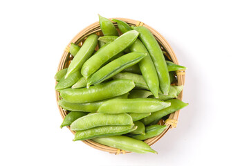 green pea vegetable bean isolated on white background