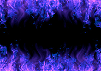 火 炎　背景 フレーム　グラフィック イラスト　青  紫