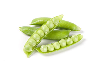 green pea vegetable bean isolated on white background