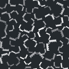 Grey Trap hunting icon isolated seamless pattern on black background. Vector