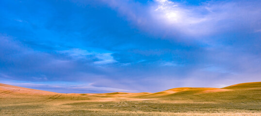 Rolling hills and Farm Land at palouse washington