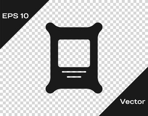 Black Fertilizer bag icon isolated on transparent background. Vector