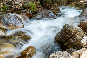 Naklejka na ściany i meble mountain stream, in the spring