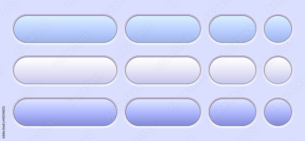 Poster buttons purple isolated, interesting navigation panel for website with soft pastel colors, editable 