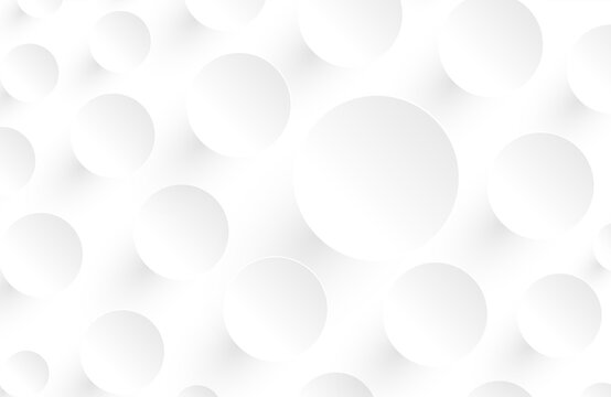 Abstract white background with 3D circles pattern, interesting white grey vector background illustration. © Cobalt