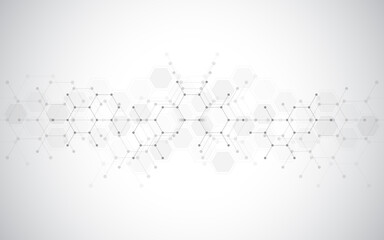 Illustration of geometric abstract background with hexagons pattern