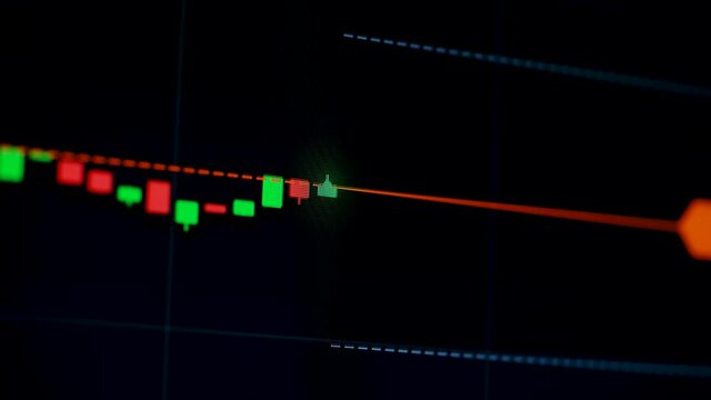 Graph of crypto currency online. Quotes of eth and btc at stock exchange. Stock exchange market chart of ethereum. View at the app on the screen of the laptop or pc. Close up.