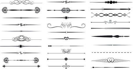 dividers, borders and frame lines vector set, icon, symbol, logo, clipart, isolated. vector illustration. vector illustration isolated on white background.