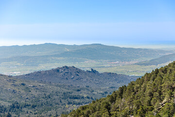 Hiking trail in the Barranca area in Navacerrada, Madrid, Spain