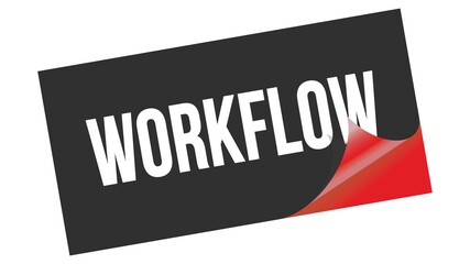 WORKFLOW text on black red sticker stamp.