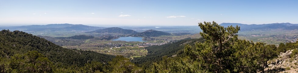 Hiking trail in the Barranca area in Navacerrada, Madrid, Spain