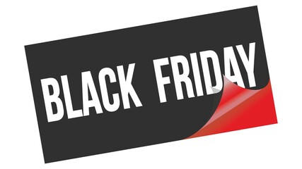BLACK  FRIDAY text on black red sticker stamp.