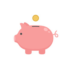 Piggybank icon isolated on white background. Vector illustration