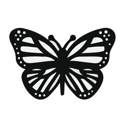 Silhouette of a small beautiful Butterfly Illustration Flat Icon on White Background