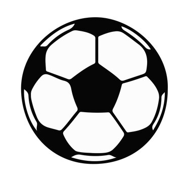 Soccer Ball Icon Isolated on White Background Flat Illustration Front View