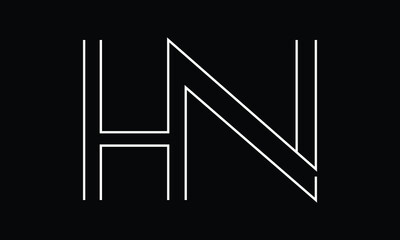 
HN/NH logo, HN/NH letter logo design with white and black color, HN/NH Business abstract vector logo monogram template.
