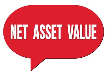 NET  ASSET  VALUE text written in a red speech bubble