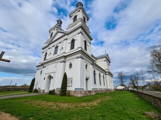 Naklejka premium old church in a small town in the east
