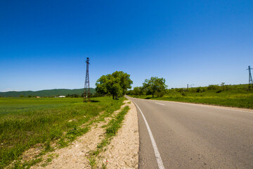 Fototapeta na wymiar Highway, autobahn and road landscape