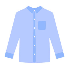 Shirt for Men Front View Boutique Wardrobe Business Style Uniform Wear on White Background Flat Graphic Illustration