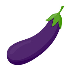 Eggplant isolated on a white background in a flat style.