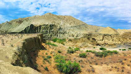 Beautiful canyon in the city of Sangachaly. Azerbaijan.