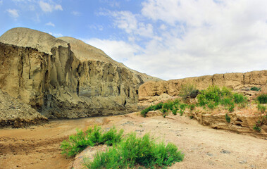 Beautiful canyon in the city of Sangachaly. Azerbaijan.