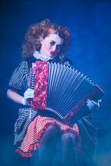 lovely clown with accordion