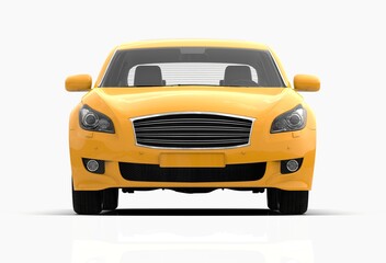 Generic and Brandless Car Isolated on White 3d Illustration