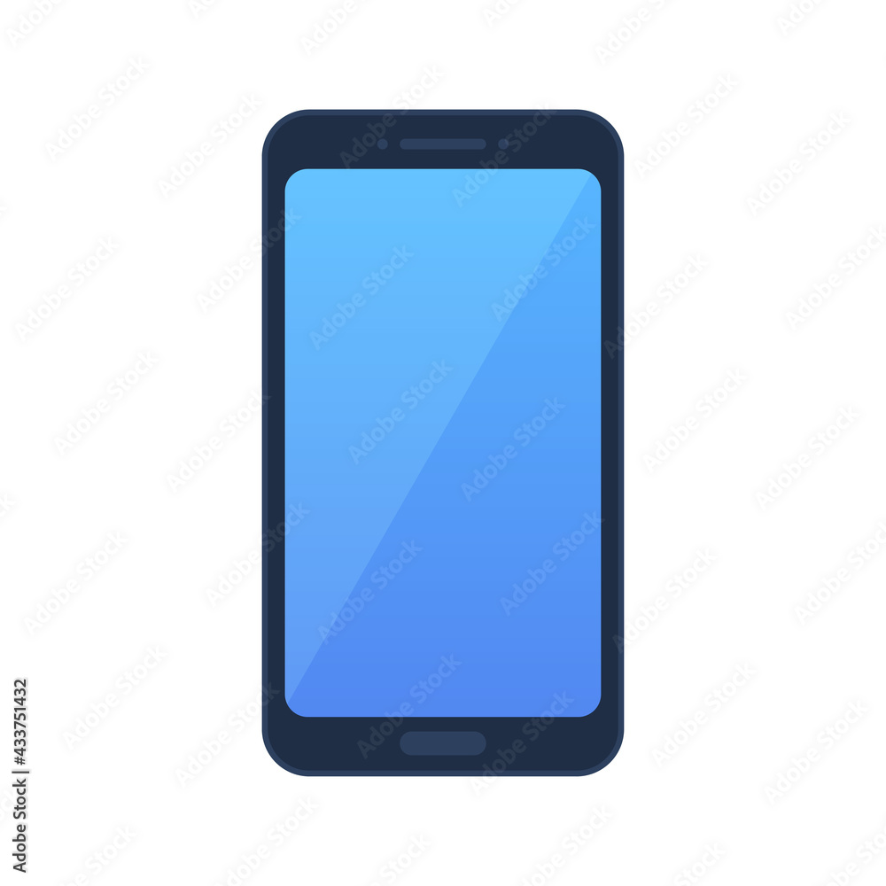 Poster modern smartphone with blank screen isolated on white background. technology-related device. simple 