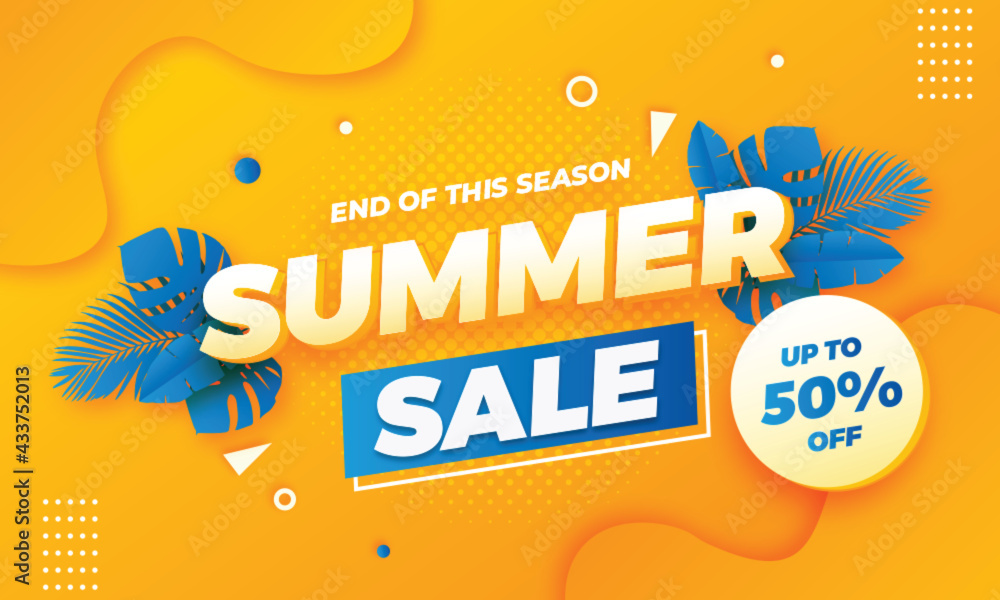 Wall mural gradient end of summer sale banner design