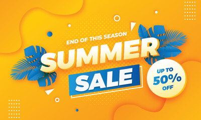 Gradient End of Summer Sale Banner Design