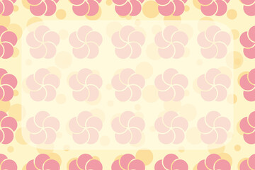 ねじり梅文様の背景　長方形　ピンク＆イエロー