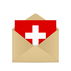 Envelope with Switzerland flag