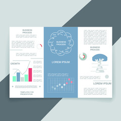 Brochure for business reports, cover layout and infographics